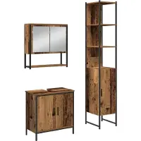 vidaXL Badkamermeubel Set 3 st Bruin Bewerkt hout