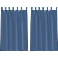 vidaXL Gordijnen voile met lussen 2 st 140x175 cm koningsblauw
