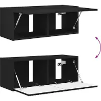 vidaXL Tv Wandkast Set 4 st Zwart Bewerkt hout