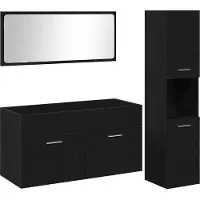 vidaXL Badkamermeubel Set 3 st Zwart Eiken 90 x 38,5 x 46 cm