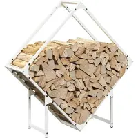 vidaXL Brandhoutrek 80x25x80 cm koudgewalst staal wit