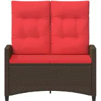 vidaXL Tuinbank Bruin en Rood 105 x 60 x 112 cm Staal en Polyester
