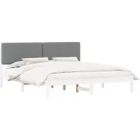 vidaXL Bedframe met Gevoerde Hoofdbord Lichtgrijs 200 x 200 cm