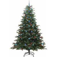 vidaXL Kunstkerstboom Groen 240 cm PVC en Metaal en Plastic