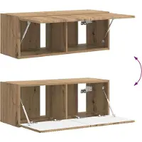 vidaXL TV Wandkast 78,5 x 30 x 29,5 cm Artisanaal eiken Bewerkt hout