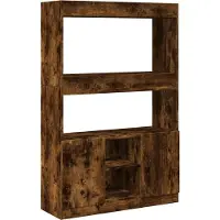 vidaXL Hoge kast 92x33x140 cm bewerkt hout gerookt eikenkleurig