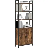 vidaXL Boekenkast 6-laags 60 x 24 x 161 cm Bewerkt hout Rook Eiken