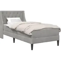 vidaXL Bedframe met matras met matras Lichtgrijs 90 x 200 cm Fluweel