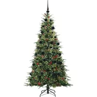 vidaXL Kunstmatige Hinged Kerstboom met 300 LED Groen 210 cm PE en PVC