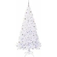 vidaXL Kunstkerstboom met 300 LED Wit 210 cm PVC en Staal