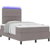 vidaXL Boxspring bed met LED-stripverlichting Taupe 120 x 190 cm Stof
