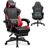 GTPLAYER - Gamingstoel Hoge Rugleuning - Met Voetsteun en Afneembare Hoes - Rood