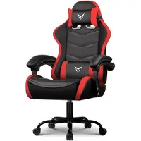 GTPLAYER - Gaming Stoel - Met Verstelbare Hoofdsteun en Lendensteun - Rood