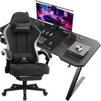 GTPLAYER GTPALYER Gamingtafel, gaming bureau + gaming stoel - set, computerbureau en stoel set voor gaming. Alleen gaming bureau en gaming stoel
