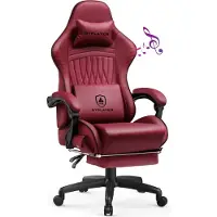 GTPLAYER - Ergonomische Gamestoel - Met Voetensteun en Luidsprekers - Zwart-Rood