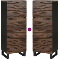 vidaXL Highboard Bruin 40 x 33 x 110 cm massief mangohout