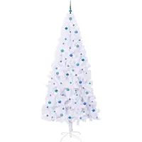 vidaXL Kunstkerstboom met 300 LED Wit 240 cm PVC en Staal