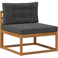 vidaXL Buiten bank set met kussen 6 pcs Natuurlijk en Antraciet