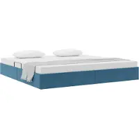 vidaXL Ottoman Bedframe met opslag Donkerblauw 200 x 200 cm Fluweel