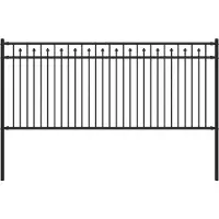 vidaXL Spike Hek BAARLO 200 x 130 cm Gepoedercoat staal Zwart