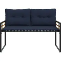 vidaXL Houten opbergbank met laden, 114 x 55 x 77 cm, marineblauw, rechthoekig