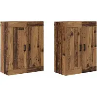 vidaXL Wandkast 2 st Oudhout 69,5 x 34 x 90 cm Bewerkt hout