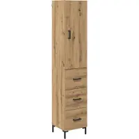 vidaXL Highboard Artisan Eiken 34,5 x 34 x 180 cm Bewerkt hout