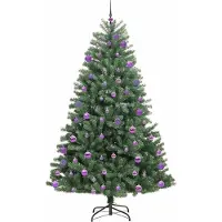 vidaXL Kunstmatige Hinged Kerstboom Groen 240 cm PVC en Metalen