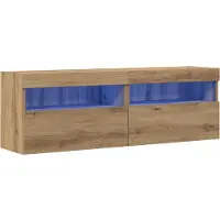 vidaXL TV Wandkast 2 st artisanaal eikenkleurig Bewerkt hout