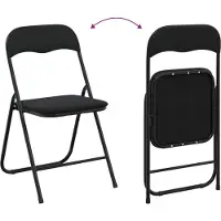 vidaXL Inklapbare stoel 8 st Fluweel Zwart 48 x 44 x 78 cm