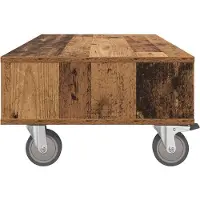 vidaXL Bijzettafel met wielen Oudhout 90 x 50 x 30 cm Bewerkt hout