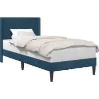 vidaXL Bedframe met hoofdeinde Blauw 90 x 190 cm Fluweel