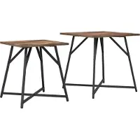 vidaXL Bijzettafelset 2 st Gerookt Eiken en Zwart 50 x 50 x 50 cm