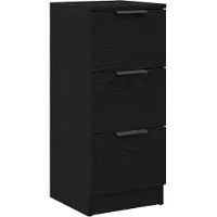 vidaXL Dressoir 2 pcs Zwart Eiken 30 x 30 x 70 cm Bewerkt hout