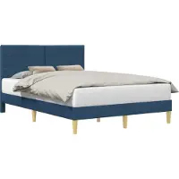 vidaXL Bedframe met hoofdeinde Blauw 140 x 190 cm Stof