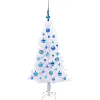 vidaXL Kunstkerstboom met 150 LED Wit 120 cm PVC en Staal