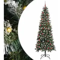 vidaXL Kunstkerstboom met 300 LED Groen 210 cm PVC en Plastic en Staal