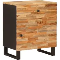 vidaXL Bedkast met lade Bruin 50 x 33 x 60 cm Massief Mango Hout