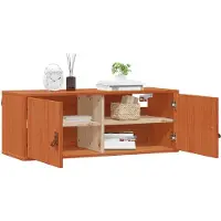 vidaXL Wandkast met plank Wasbruin 80 x 30 x 30 cm Massief grenenhout