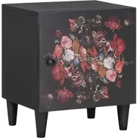 vidaXL Nachttafeltje met Deur Zwart 40 x 33 x 46 cm Massief Mango Hout