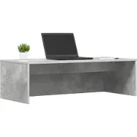 vidaXL Aan de muur bevestigd bureau Beton Grijs Bewerkt hout