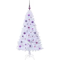 vidaXL Kunstkerstboom Wit 150 cm PVC en Staal