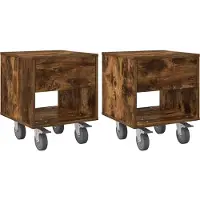 vidaXL Nachtkastje 2 st Rook Eiken 40,5 x 40 x 48 cm Bewerkt hout