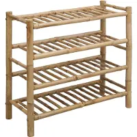 vidaXL Schoenrek met plank met opslag Naturel 68 x 28 x 63 cm Bamboe