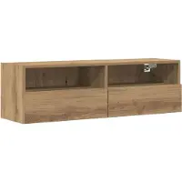 vidaXL TV Wandkast 100 x 30 x 30 cm artisanaal eikenkleurig