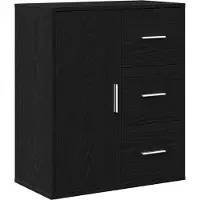 vidaXL Dressoir Zwart Eiken 60 x 31 x 70 cm Bewerkt hout