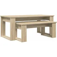 vidaXL Koffietafel Set 2 st Sonoma Eik 100 x 50 x 42 cm Bewerkt hout