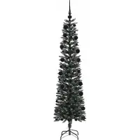 vidaXL Kunstkerstboom met 300 LED Groen 210 cm PVC en Plastic en Staal