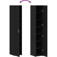 vidaXL Highboard Zwart Eiken 30 x 42,5 x 185 cm