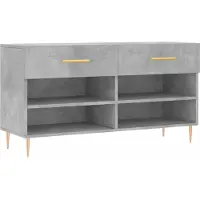 vidaXL Schoenenbank 102x35x55 cm bewerkt hout betongrijs